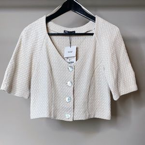 Zara Cropped tweed top